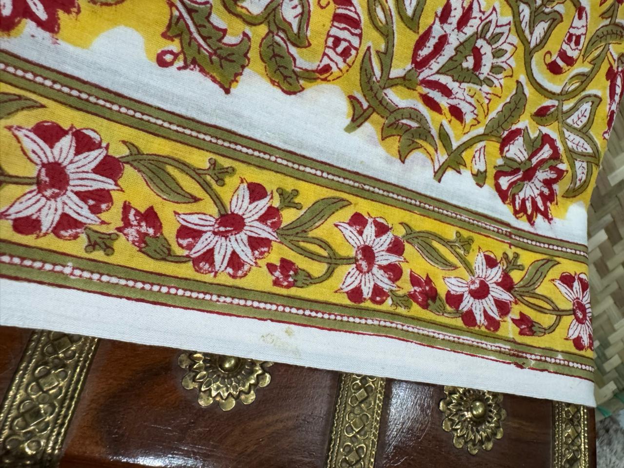 Exclusive Yellow Floral Print Cotton Suit With Cotton Dupatta (OCOTCO001