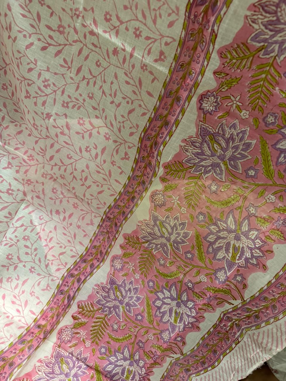 Exclusive Bagru Printed Light Pink Cotton Suit With Cotton Dupatta (OCOTCO007)