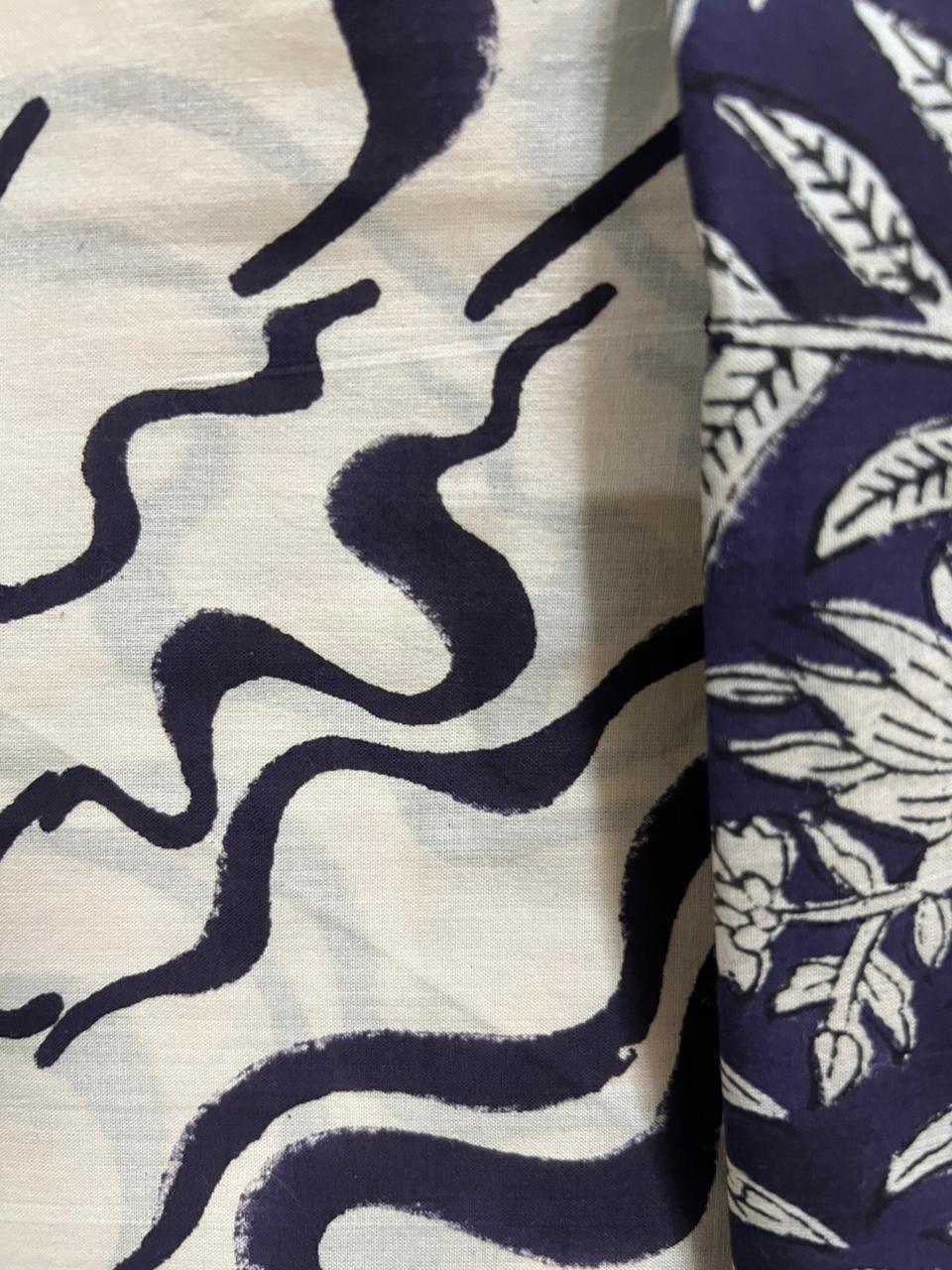 Onyx Bloom Hand Printed Cotton Suit With Cotton Dupatta (OCOTCO0010)