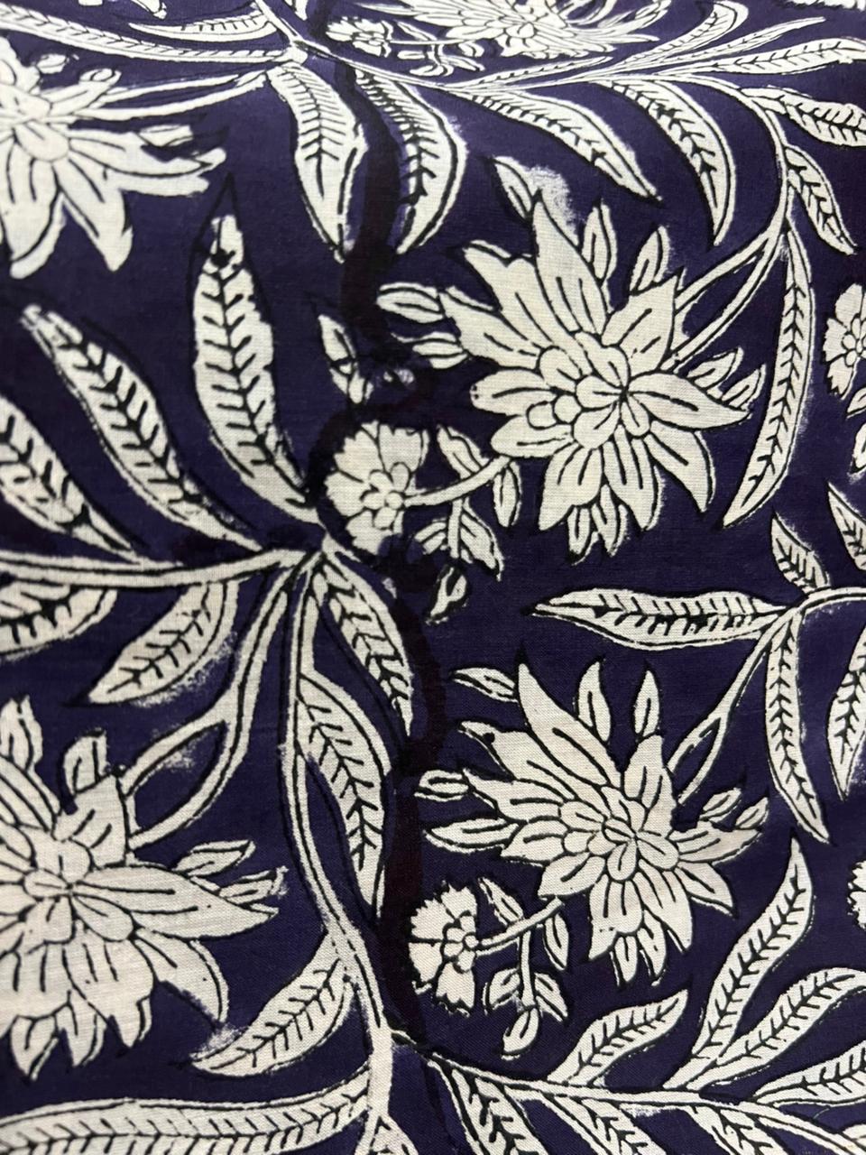 Onyx Bloom Hand Printed Cotton Suit With Cotton Dupatta (OCOTCO0010)