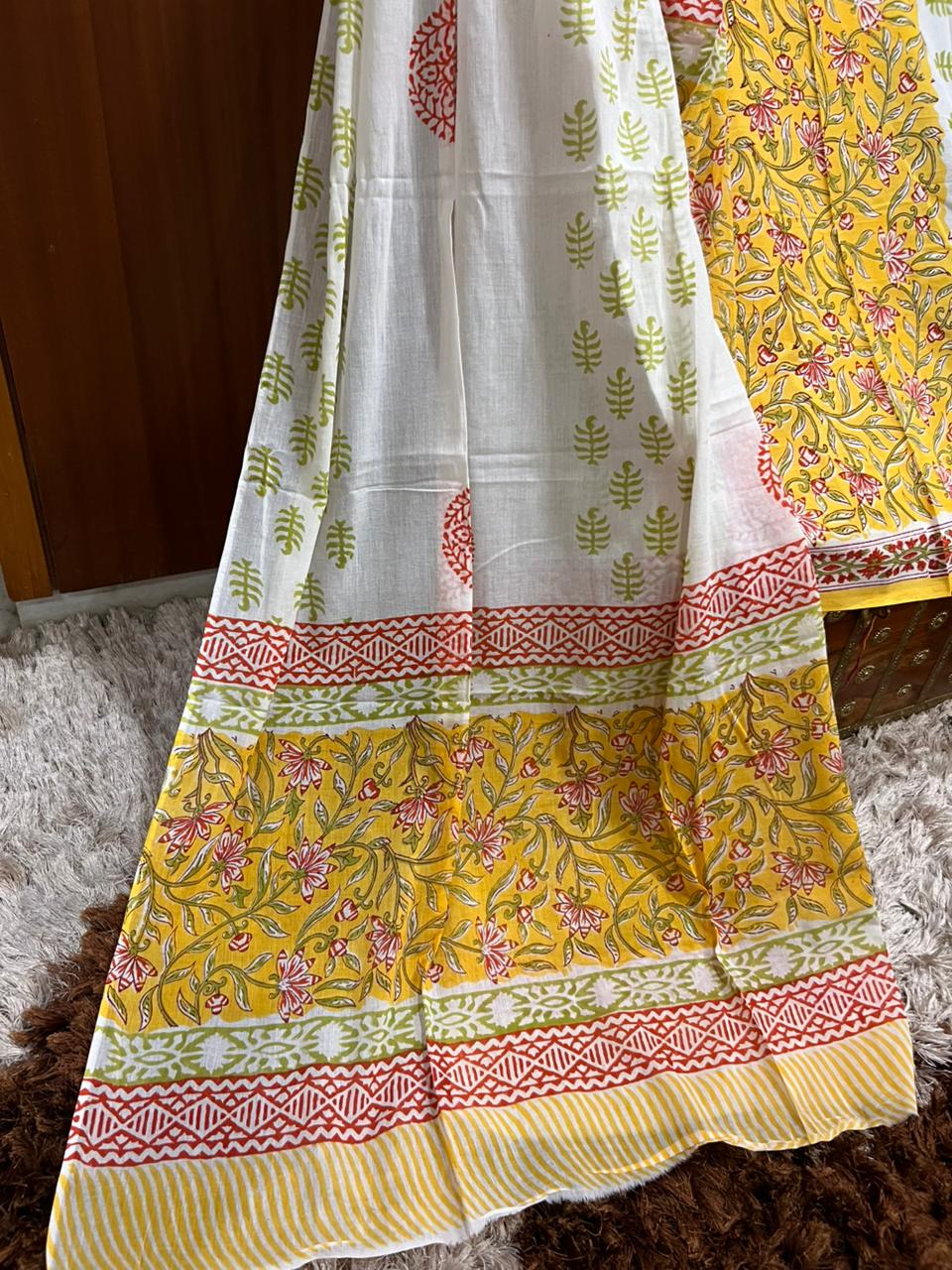 Exclusive Yellow Saffron Cotton Suit With Cotton Dupatta (OCOTCO012)