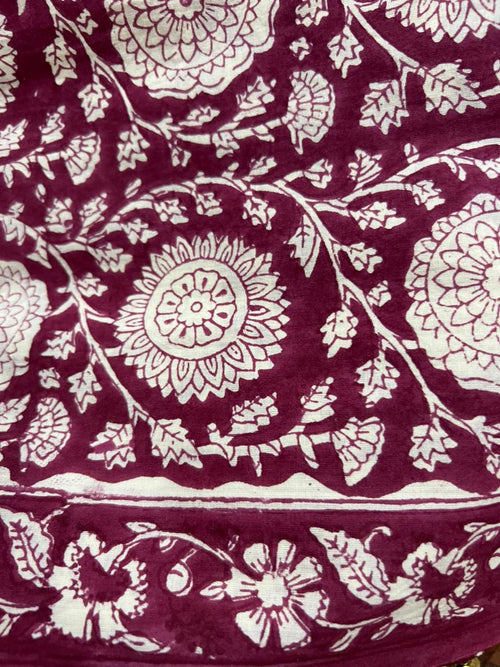 Deep Wine Heritage Cotton Suit With Chiffon Dupatta (OCOTCH010)