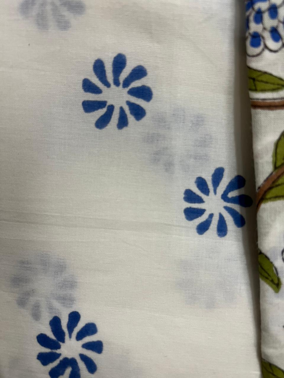 Ivory Bloom & Olive Trails Printed Cotton Suit With Cotton Dupatta (OCOTCO0011)