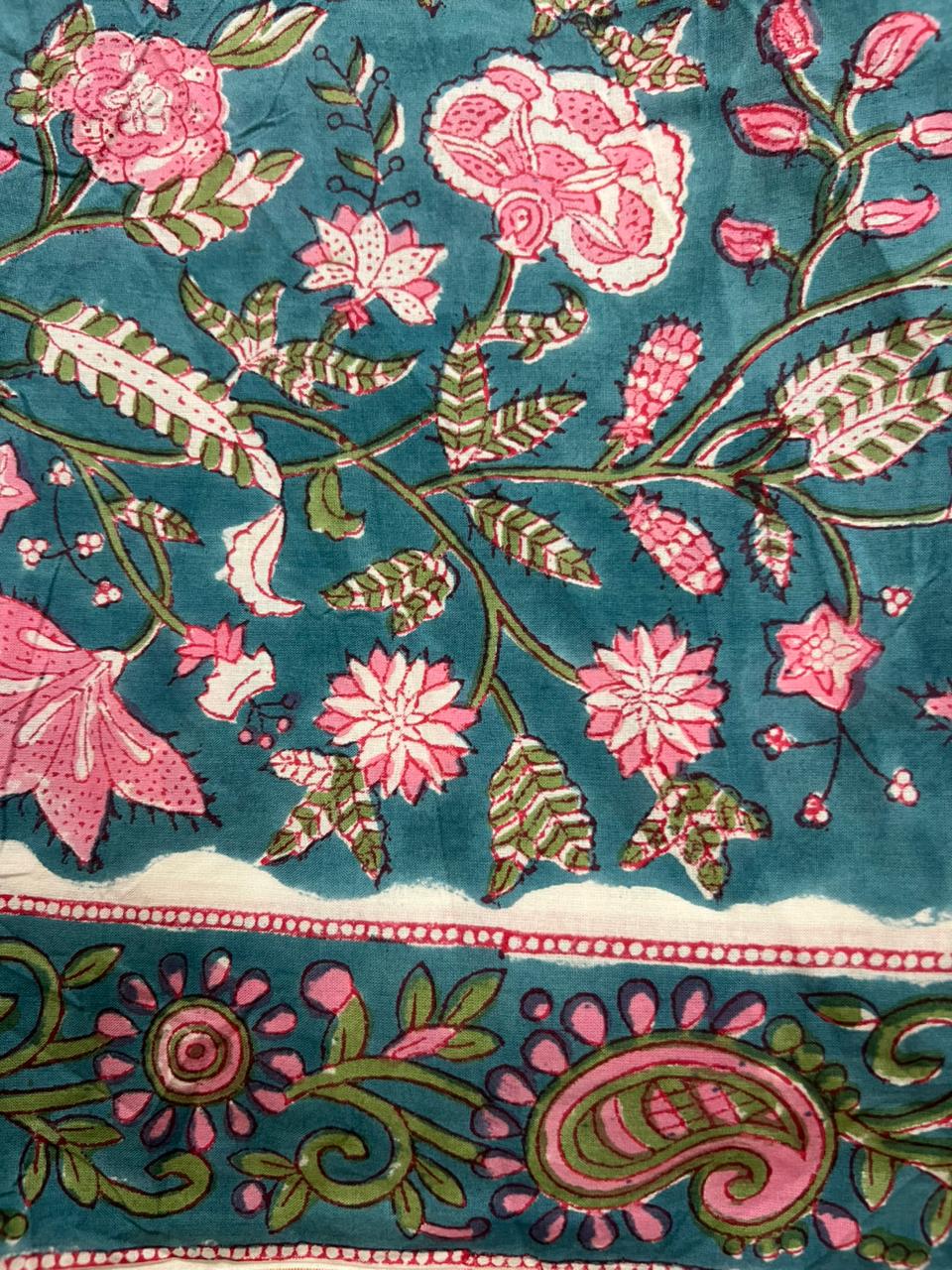 Exclusive Floral Print Cotton Suit With Chiffon Dupatta (OCOTCF003)