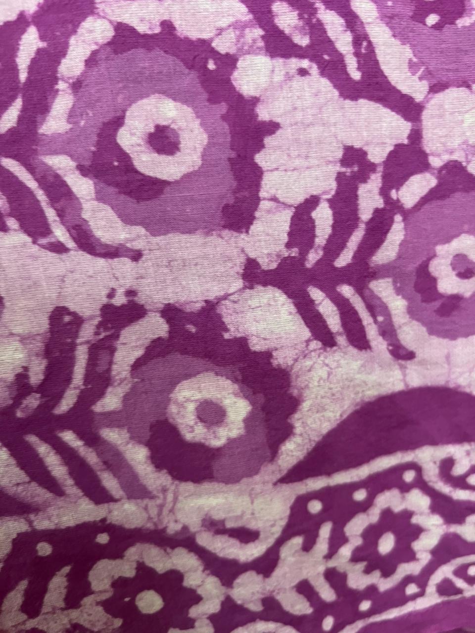 Exclusive Purple Hand Block Printed Cotton Suit With Kota Doria Dupatta (OCOTKO007)