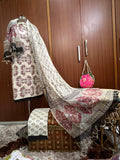 Pink gulmohar Hand Block Printed Cotton Suit With Kota Doria Dupatta (OCOTKO009)