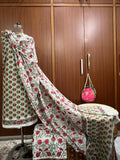 Exclusive Pista Green Bagru Printed Cotton Suit With Cotton Dupatta (OCOTC002)